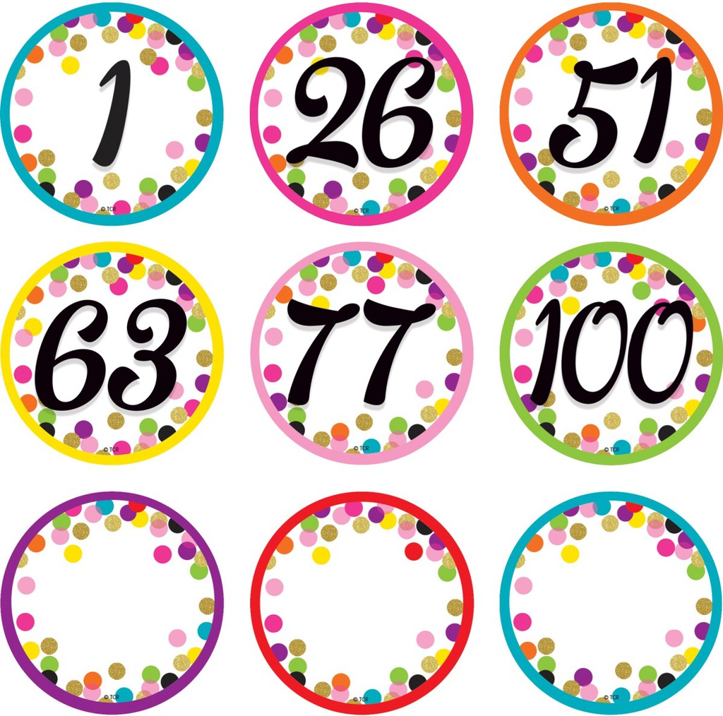 Confetti Number Cards (110pcs) (2.4''-6cm)