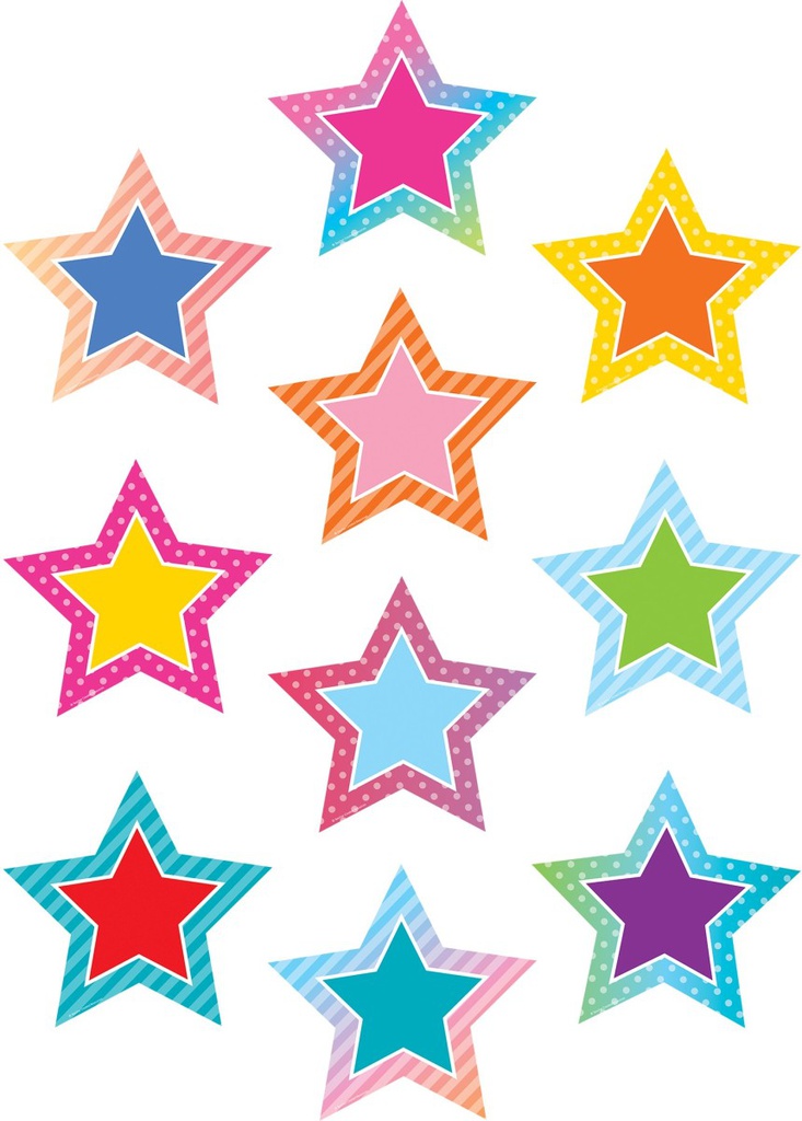 Colorful Vibes Stars Accents (10 Designs (30 pcs) (6.5" x 5" (16.5cm x 12.7cm)
