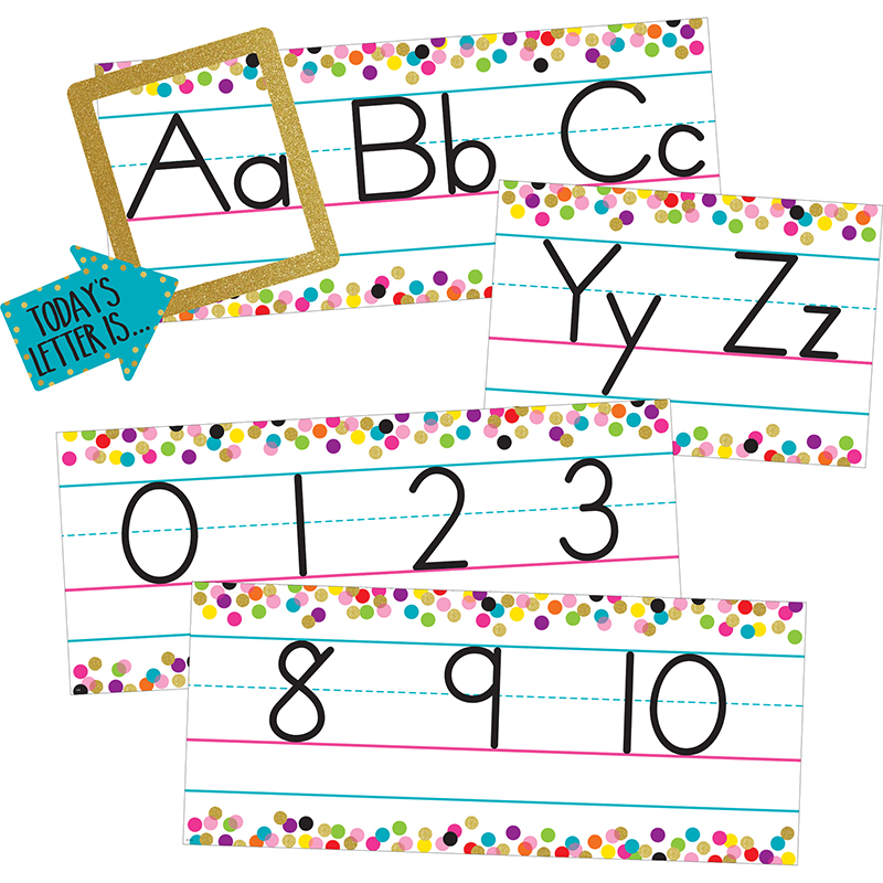 Confetti Alphabet Line Bulletin Board Set  (14pcs) Total is (8.75'=2.67m)
