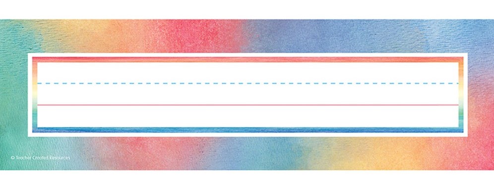 Watercolor Flat Name Plates (6.9cmx29.2cm)(36pcs)