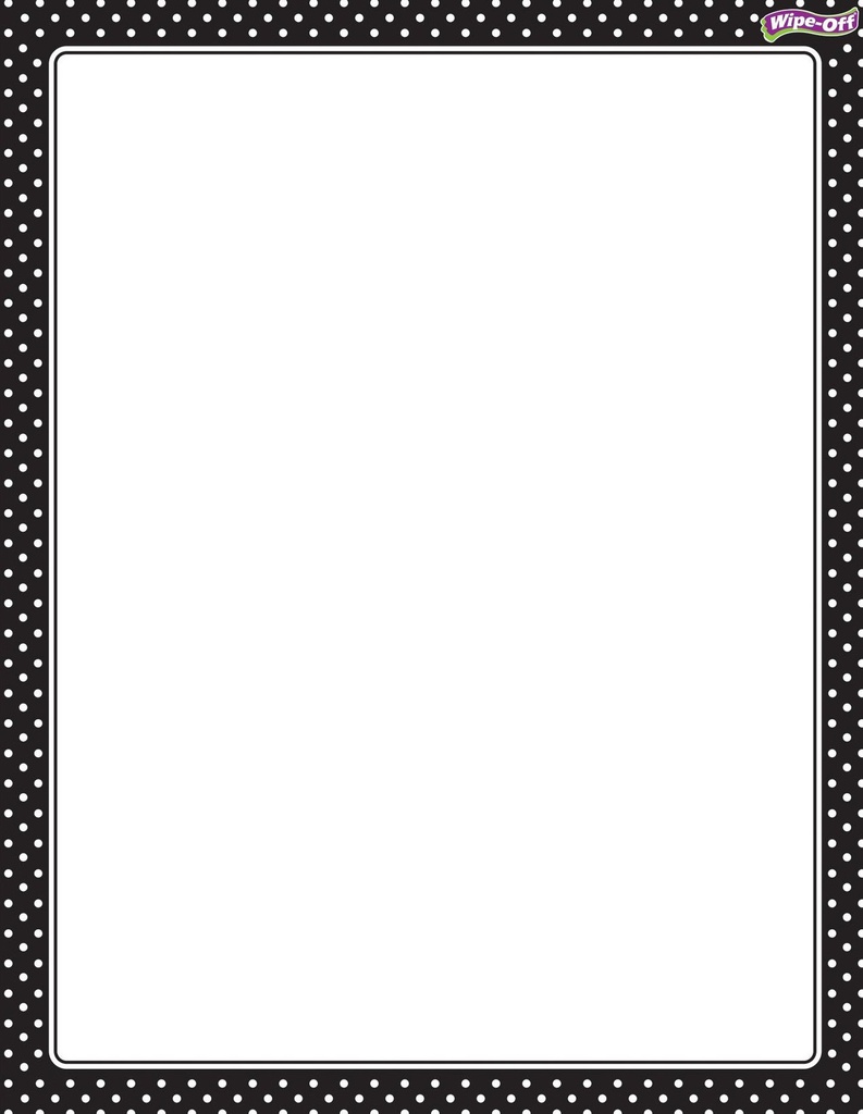 Polka Dots Black Chart Wipe -Off (55cmx 43cm)