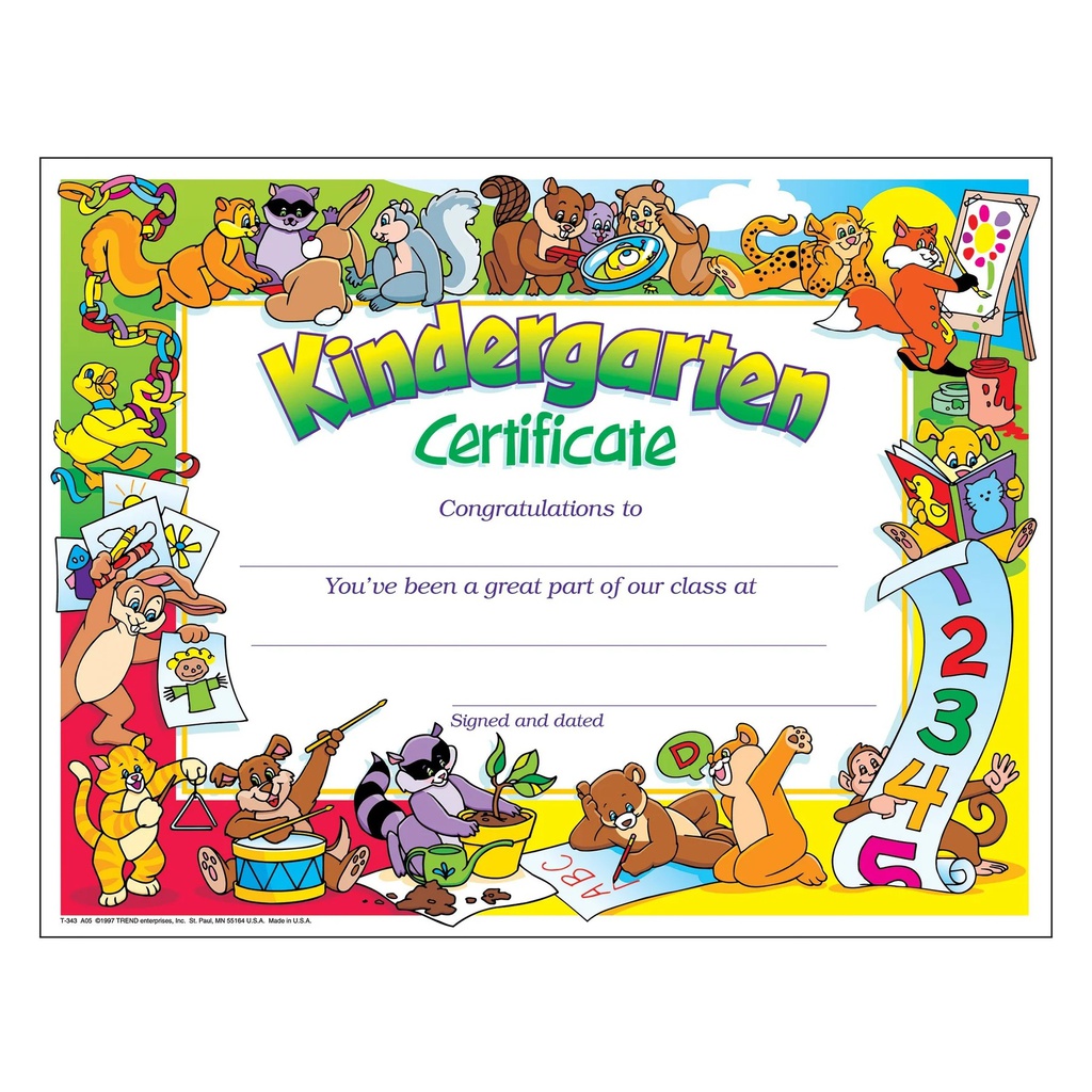 Kindergarten Diploma C&amp;D (21.5cm x 28cm) (30pcs)