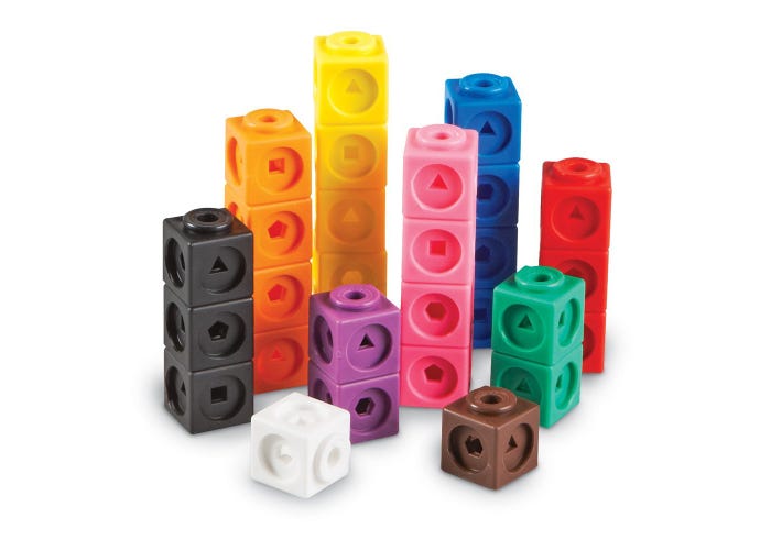 MathLink Cubes (5+yrs)(Gr: k+) (2cm-0.7'')(10colors) (Set of 100)
