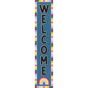 Oh Happy Day Welcome! vertical Banner (8''x39'')(20.3cmx99.06cm) (1pc)