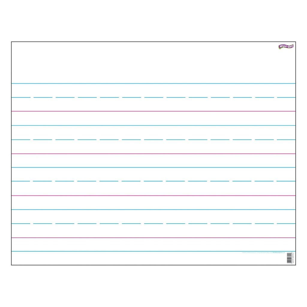 Handwriting Paper Write On--Wipe Off Chart 22''x28''(55cmx71cm)