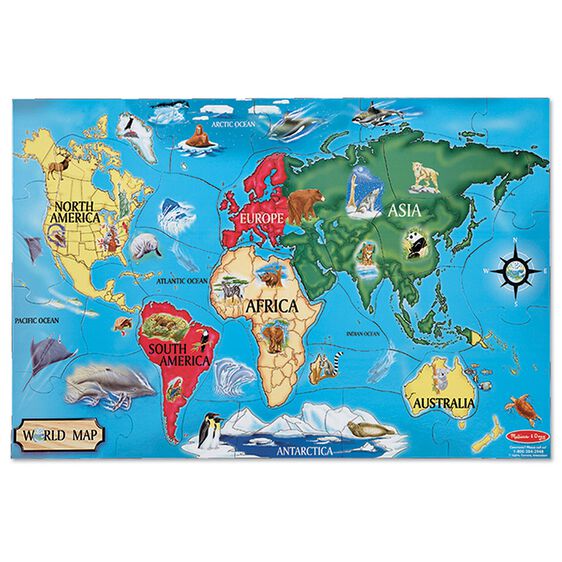 World Map Floor Puzzles (GR PREK+ AGE 6+) (33 pc)