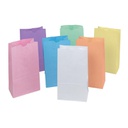 RAINBOW BAGS 6" X 3-5/8" X 11" FLAT BOTTOM ASST PASTEL 28CT