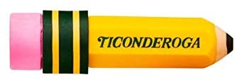 Ticonderoga Pencil-shape Latex-free Eraser-Yellow-Pencil (approx 3"(7.6cm) SINGLE
