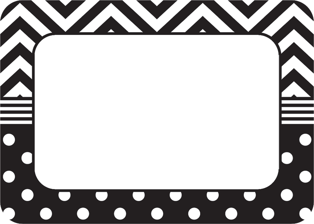 Black &amp; White Chevrons and Dots Name Tags/Labels (7.5cm x10cm)   (36 pcs)