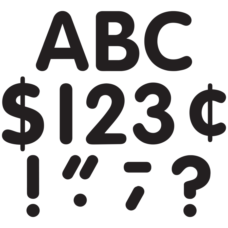 Black Classic 4" Letters Uppercase Pack (81 pcs total)