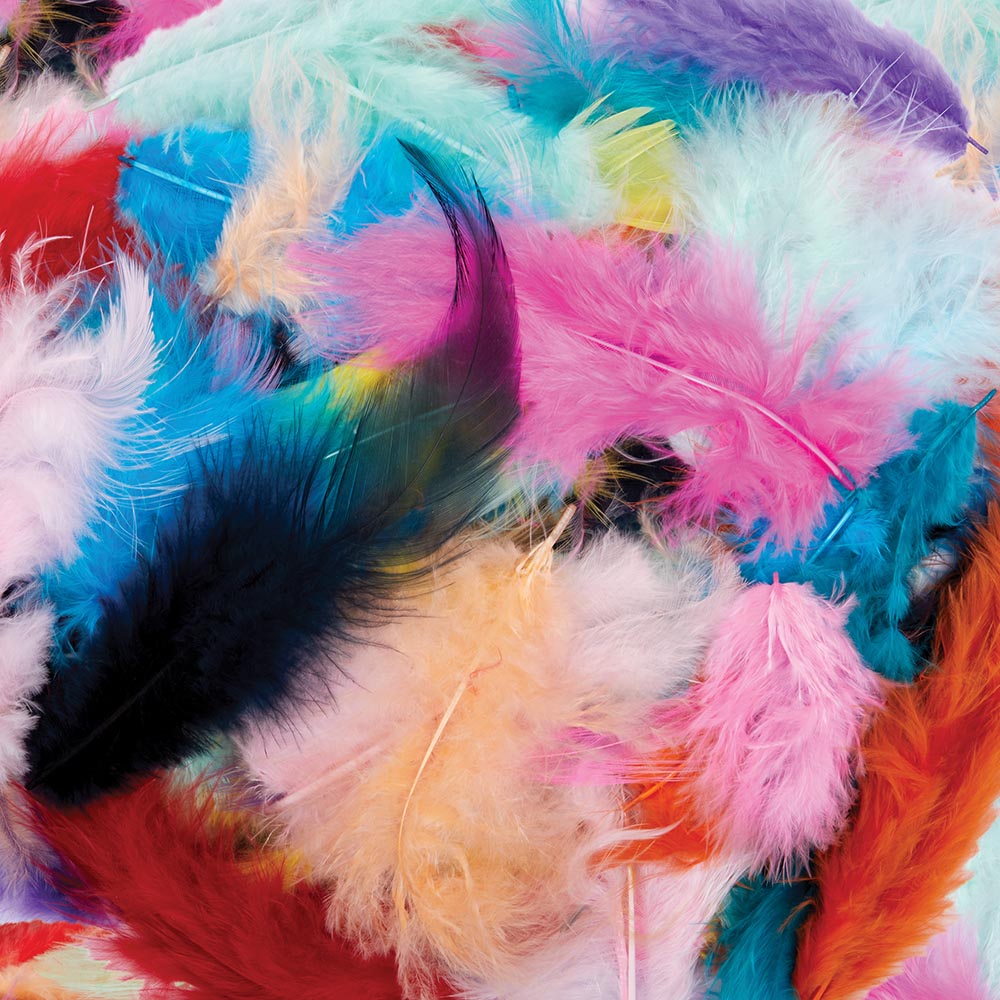 CREATIVITY STREET MARABOU FEATHERS ASSORTED SIZES BRIGHT HUES (14 GRAMS)