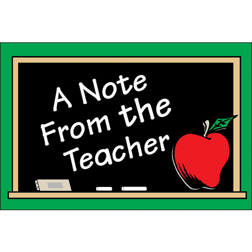 A Note From the Teacher Postcards 4" x 6" (10cm x 15cm) 30/pack