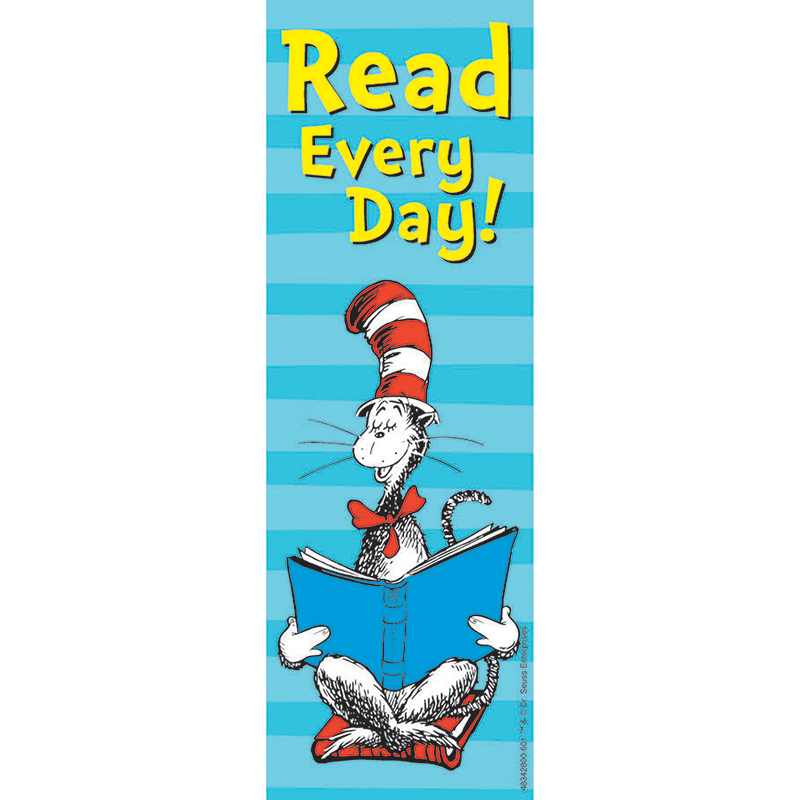 DR SEUSS Cat In The Hat Read Every Day! Bookmarks  (36pcs)(2''x6")(5cmx15.2cm)