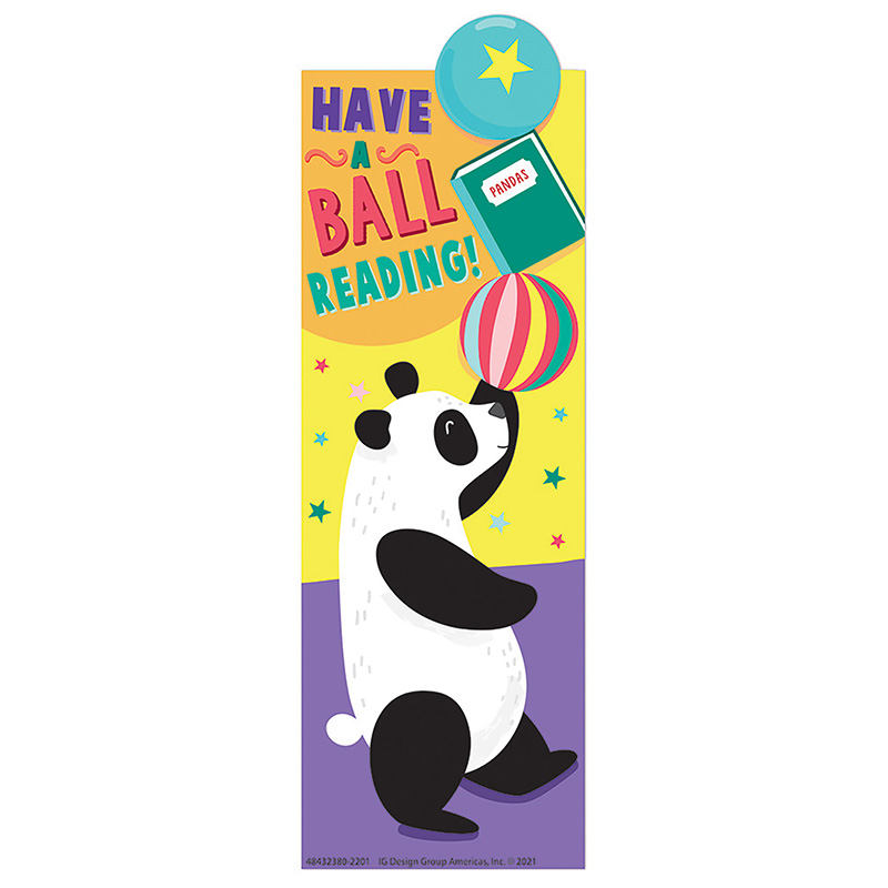 PANDA HAVE A BALL READING  BOOKMARKS  (36pcs)(2"x6")(5cmx15.2cm)