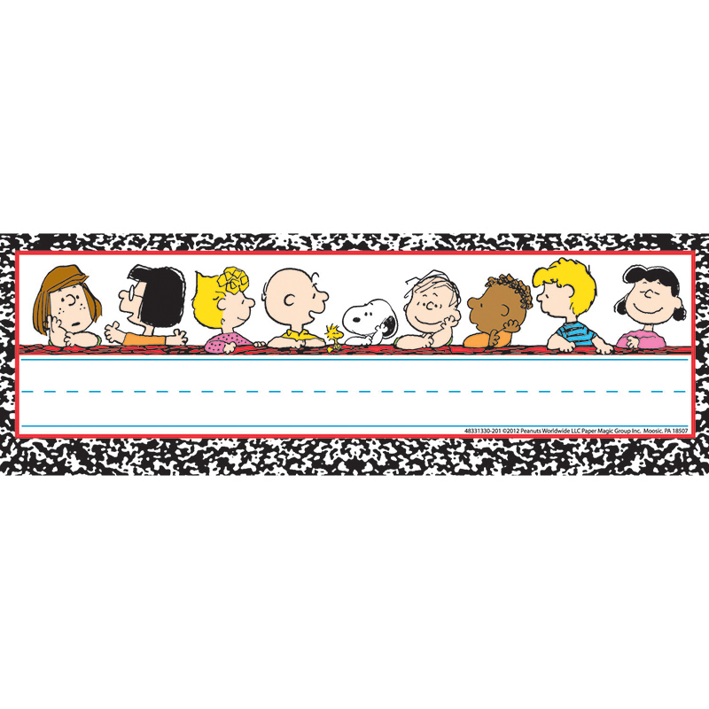 PEANUTS SELF ADHESIVE NAME PLATES (36/pkg)(9.6''x3.25'')(24.3cmx8.2cm)