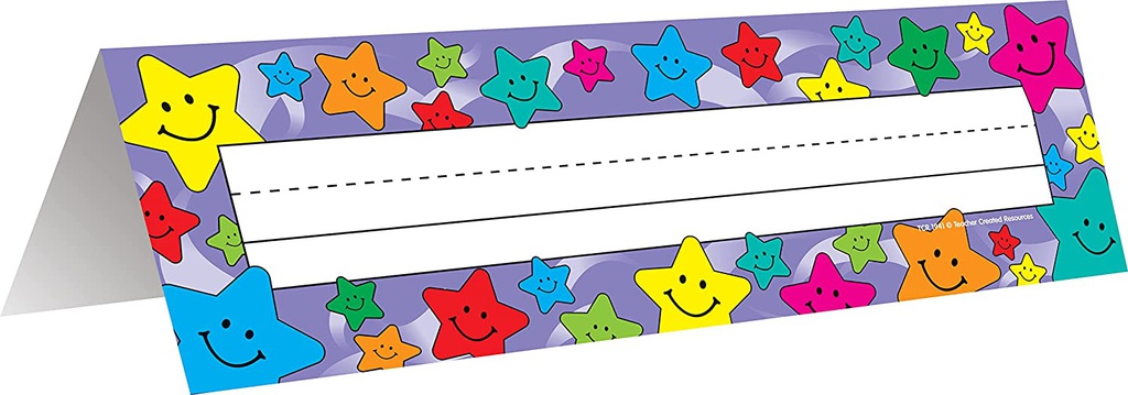 HAPPY STARS Tented Name Plates (36/pkg)(7''x11.5'')(17.7cmx29.2cm)folds to (3.5''x11.5'')(8.8cmx29.2cm)
