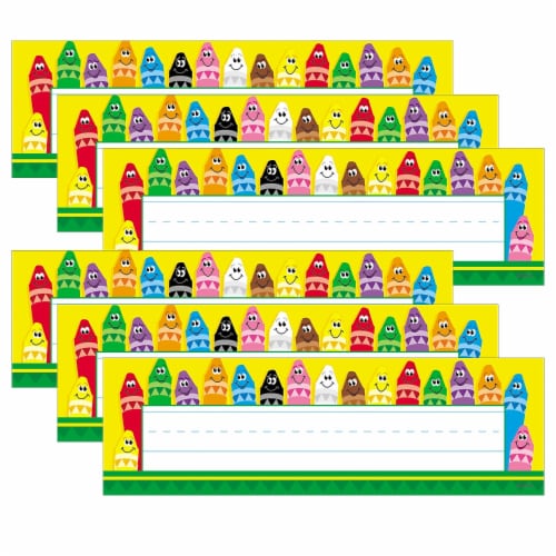 COLORFUL CRAYONS NAMEPLATE  (36/pkg)(2.8''x9.5'')(7.1cmx24cm)
