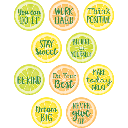 LEMON ZEST POSITIVE SAYINGS  ACCENTS ( 5.5" x 5.5" (14cm x 14cm) (30/pack)