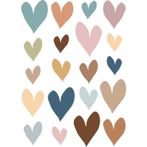 EVERYONE IS Welcome Hearts Accents (60/pack )(4 sizes:16.5cm-12.7cm-11.4cm-9cm)(6.5''-5''-4.4''-3.5'')