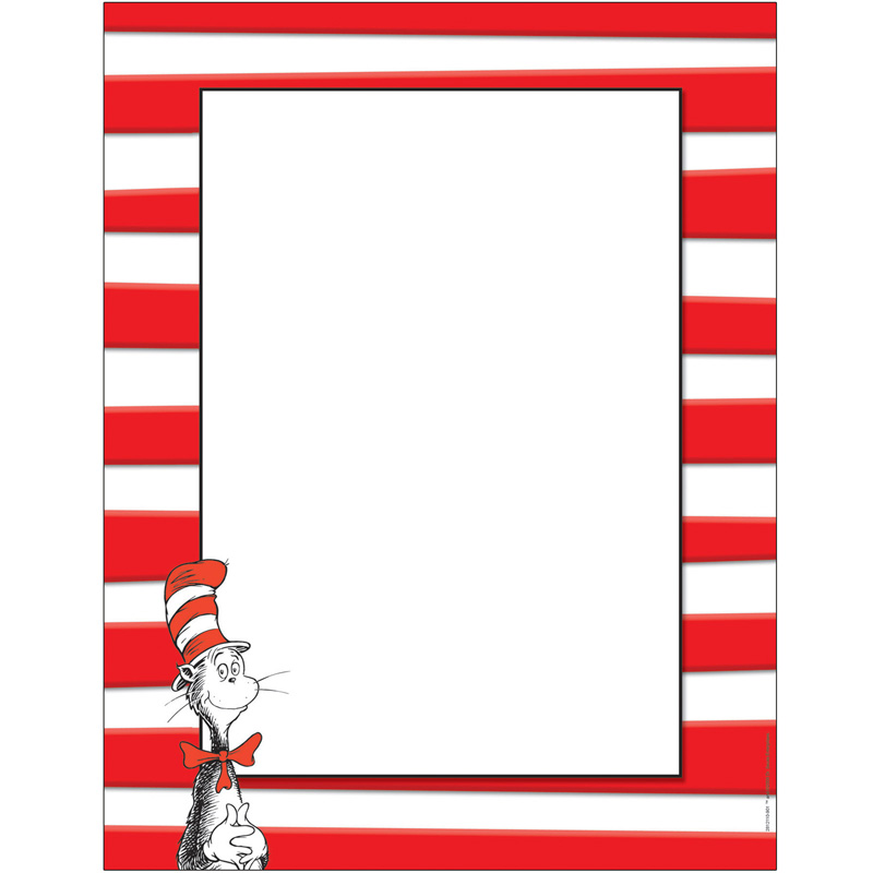DR SEUSS THE CAT IN THE HAT Computer Paper (8.5" x 11")(21.5cmx27.9cm)