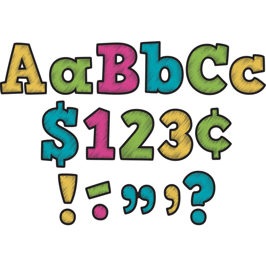 Chalkboard Brights Bold Block 4" Letters Combo Pack (230 pcs)