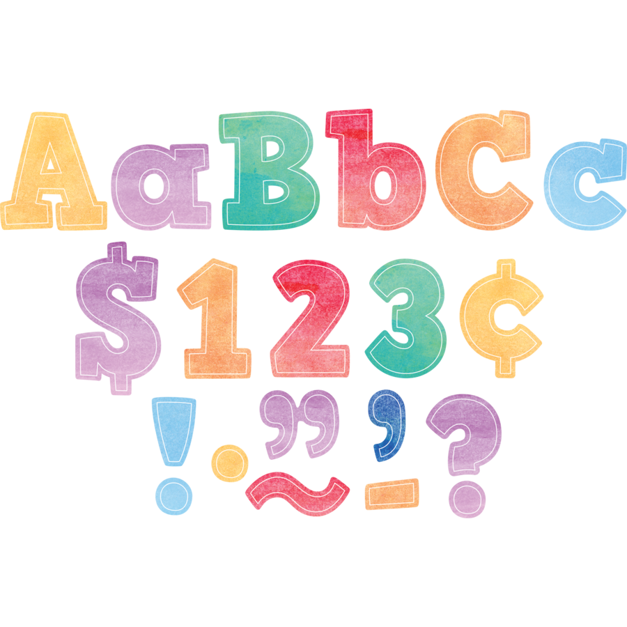 WATERCOLOR (4"-10cm) BOLD BLOCK Letters Combo Pack (230 pcs)
