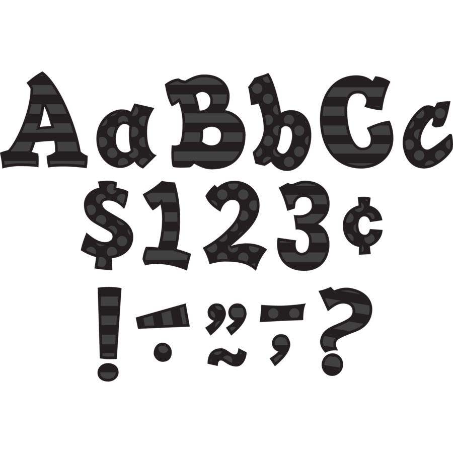 BLACK SASSY SOLIDS (5"-12.7cm) BOLD BLOCK Letters Combo Pack (238 pcs)