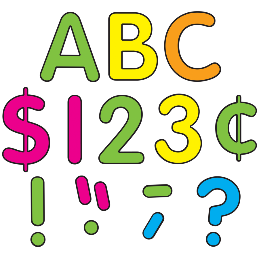 Neon Brights Classic (4"-10cm) Letters Uppercase Pack (81 pcs)