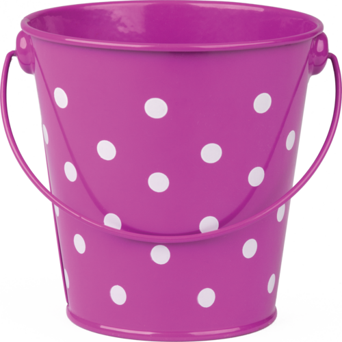 PURPLE Polka Dots Bucket (4"-10cm)