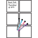 BLACK &amp; WHITE MAGNETIC DRY-ERASE SQUARE NOTES 5.5" x 5.5" (13.8cm x 13.8cm)