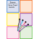 *COLORFUL MAGNETIC DRY-ERASE SQUARE NOTES 5.5" x 5.5" (13.8cm x 13.8cm)