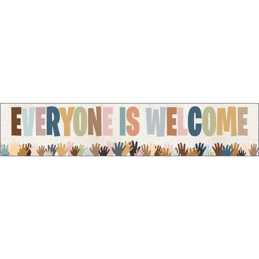 EVERYONE IS WELCOME BANNER (8"x39")(20cmx99cm) (1pc)