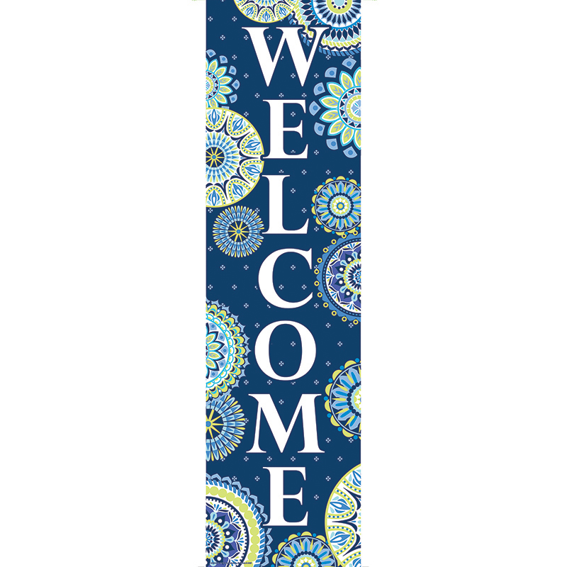 BLUE HARMONY WELCOME! vertical BANNER (12"x48")(30.5cmx122cm)