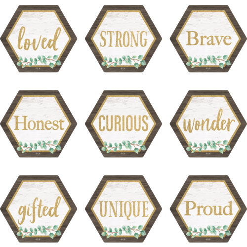 EUCALYPTUS POSITIVE WORDS Mini Accents   (3" (7.5cm) (36pcs)