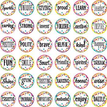 CONFETTI POSITIVE WORDS Mini Accents (3"-7.5cm) (36pcs)