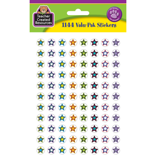 FANCY STARS Mini Stickers Valu-Pak 1144/pkg (0.375"-1cm)