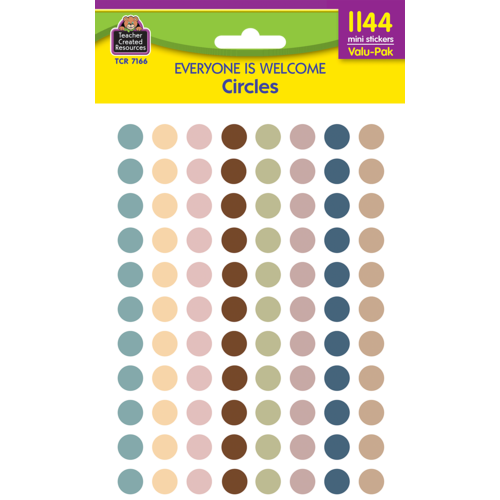 EVERYONE IS WELCOME CIRCLES Mini Stickers Valu-Pak 1144/pkg (0.375"-1cm)