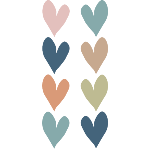 EVERYONE IS WELCOME HEARTS Mini Stickers 378/pkg (0.5''-1.2cm)