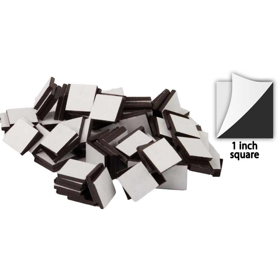 Adhesive Magnetic Squares (1" sq) (2.5cm) (50 pcs)