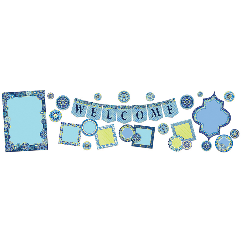 Blue Harmony Welcome! Bulletin Board Set  (33pcs)