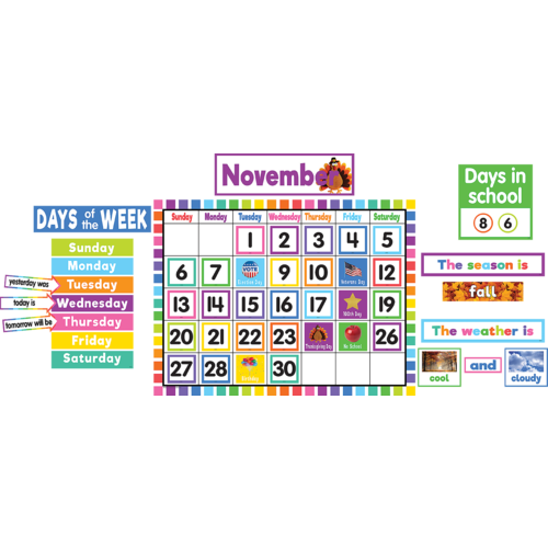 *Colorful Calendar Bulletin Board Set   (144 pcs)