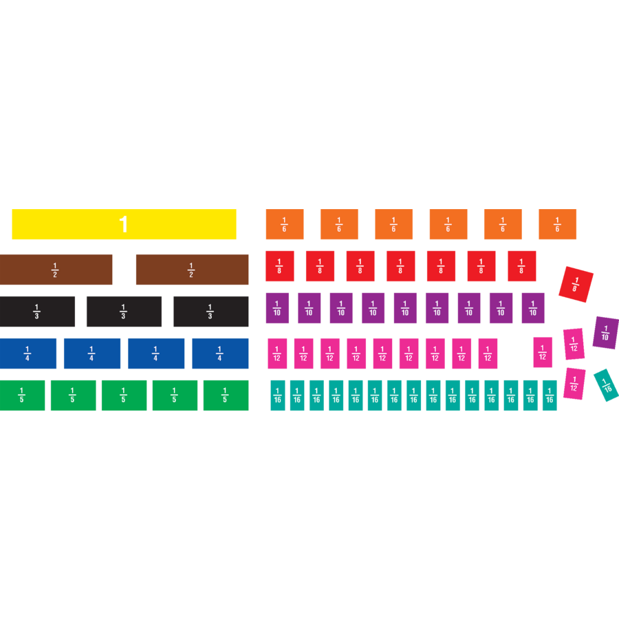 FRACTION TILES Magnetic Accents (67 pcs)(9.25''-23.4cm)