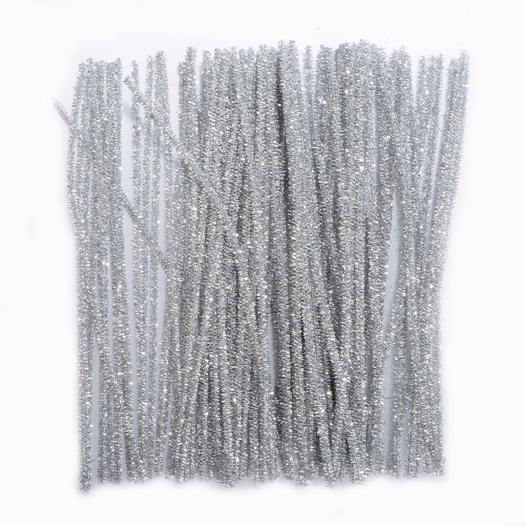 JUMBO STEMS 6mm SILVER, (12''-30.4cm) (100ct)