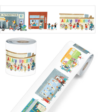 ALL ARE NEIGHBORS ROLLED BORDER (65ft'x3") (19.8mx7.6cm)  (1Roll)