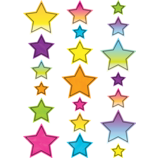 Brights 4Ever Stars Accents - (60 pcs) in 4 sizes (6.1''=15.4cm)(4.5''=11.4cm)(3.75''=9.5cm)(2.6''=6.6cm)