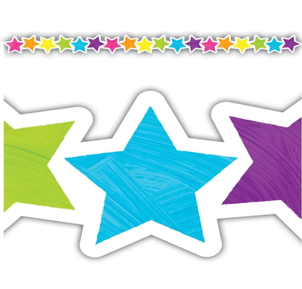 Brights 4Ever Stars Die-Cut Border Trim (2.75''x35'')(6.9cmx88.9cm) total (35'=10.6m) (12pcs)
