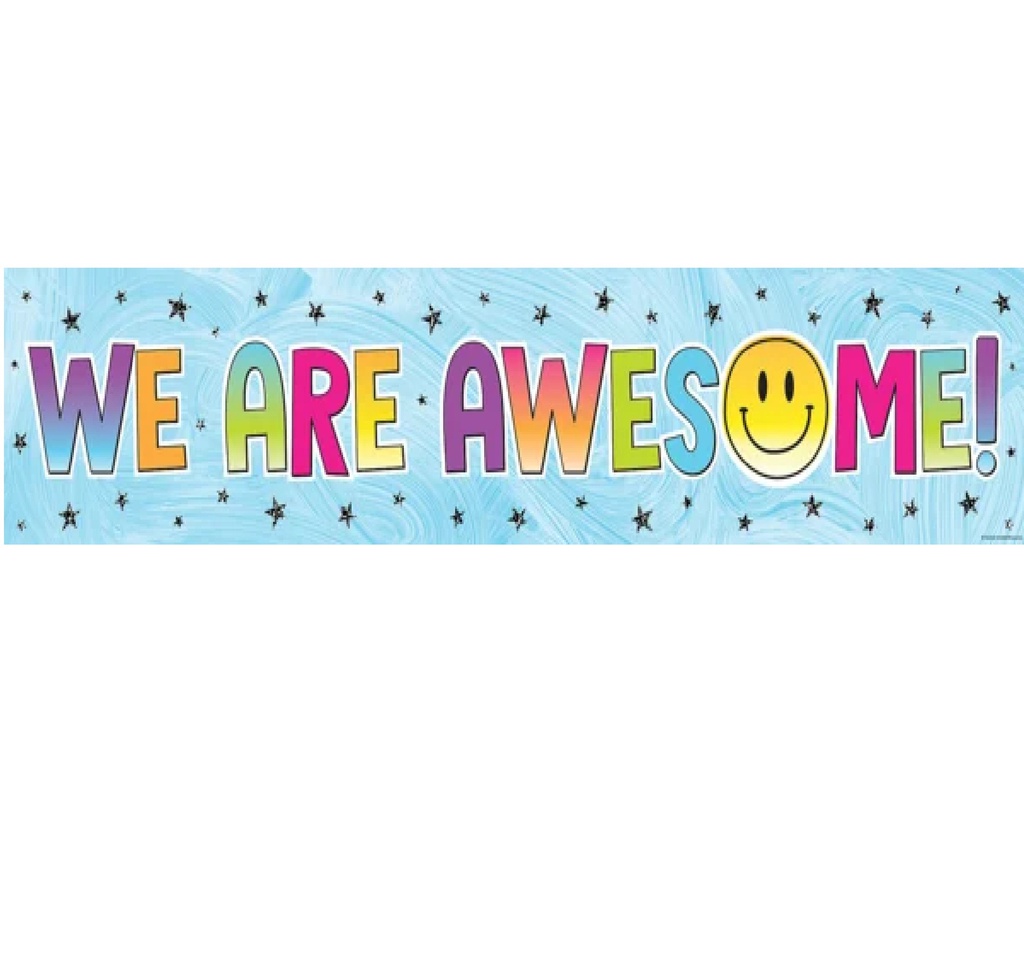 Brights 4Ever We Are Awesome! Banner (8''x39'')(20.3cmx99.06cm) (1pc)