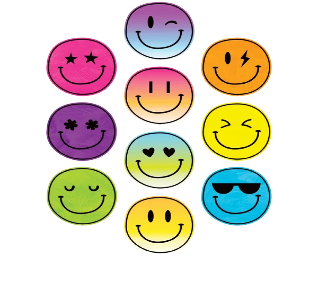 Brights 4Ever Smiley Faces Accents  10 designs (6''=15.24cm) (30pcs)