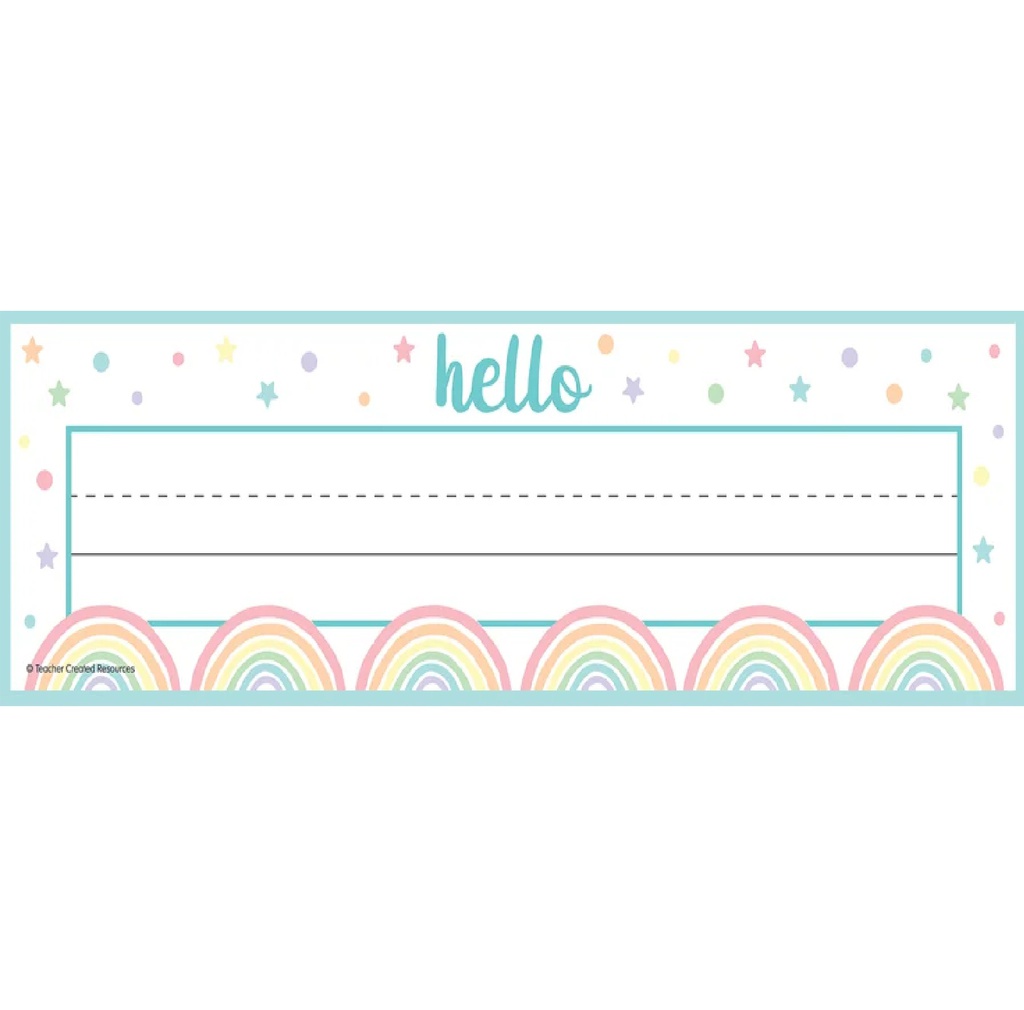 Pastel Pop Flat Name Plates (6.9cmx29.2cm)(2.7''x11.4'')(36pcs)