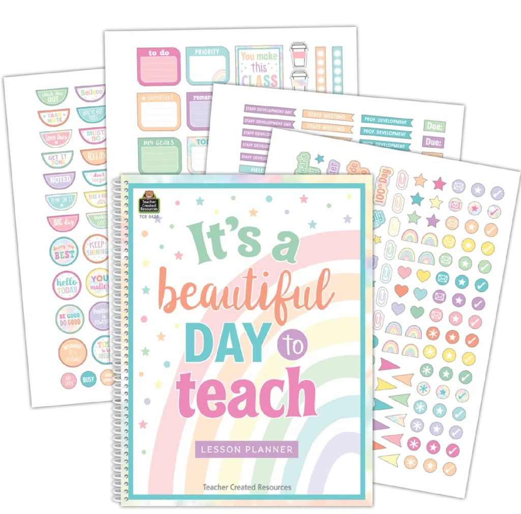 Pastel Pop Lesson Planner (160 pgs and 340 stickers)(11''x8.5'')(28cmx21.5cm)
